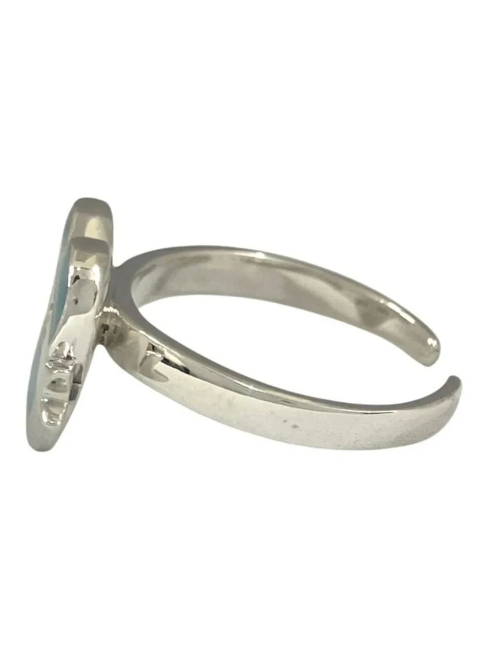 Dior Heart Ribbon Ring 925 Sterling Silver Vintage